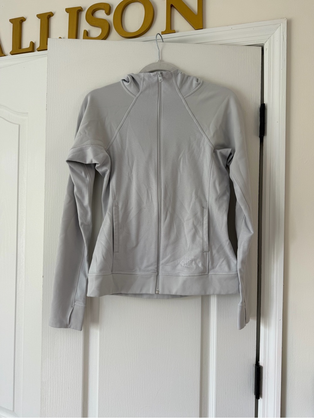 North face Light Gray Women's Full-Zip Hoodie Jacket size small